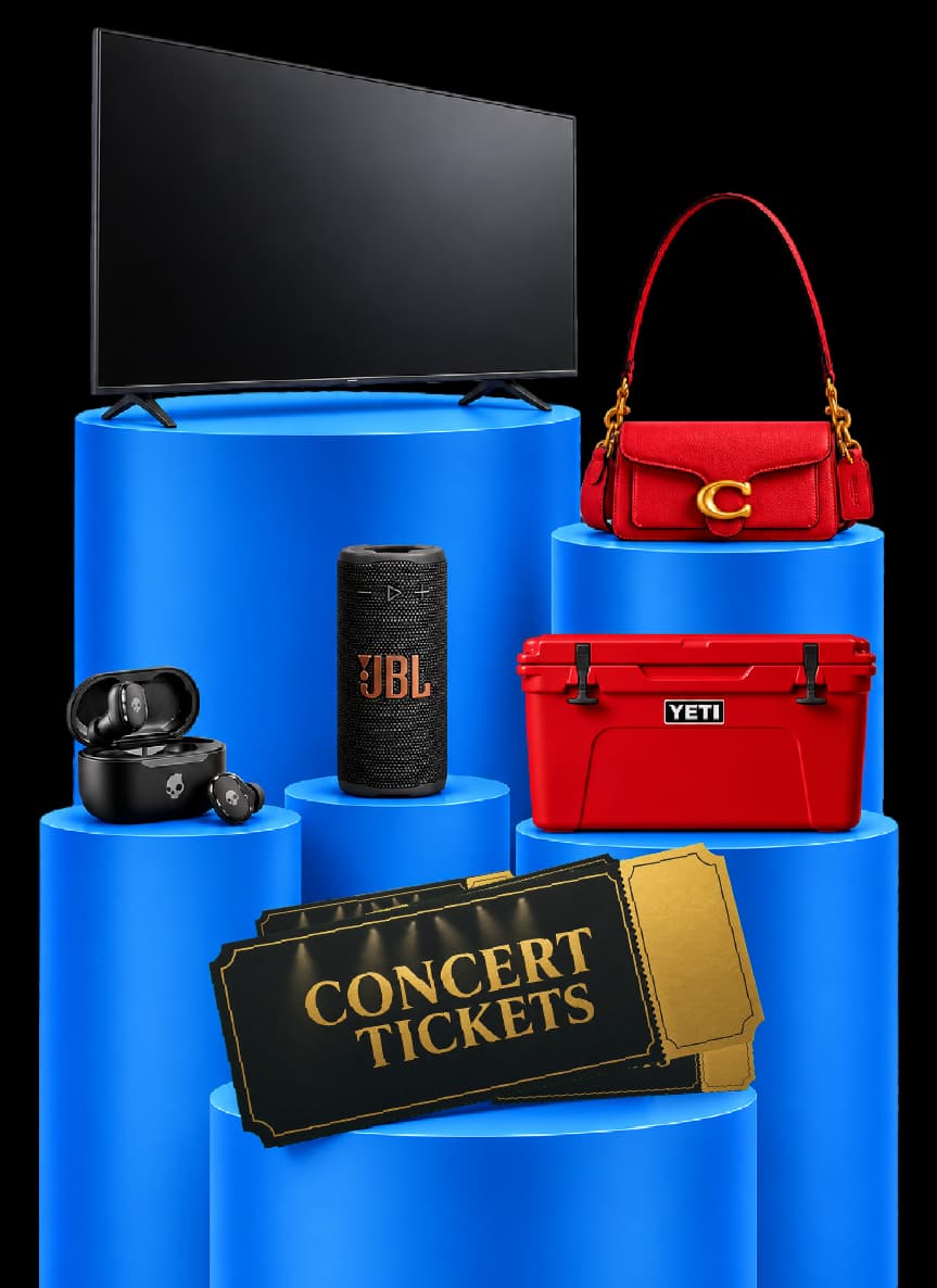 Premios: TV, hielera YETI, bocina JBL, bolsa, audífonos y boletos de concierto